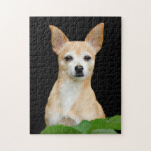 Cute Chihuahua Dog Tan Black Art Pet Portret