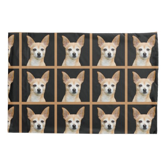Cute Chihuahua Dog Tan Black Pattern Design Kussensloop (Achterkant-Links)