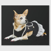 Cute Chihuahua Dog Tan Brown Black Elegant Cadeaupapier (Vlak)