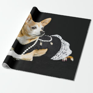 Cute Chihuahua Dog Tan Brown Black Elegant Cadeaupapier