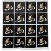 Cute Chihuahua Dog Tan Brown Black Elegant Douchegordijn (Voorkant)