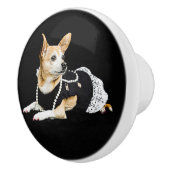Cute Chihuahua Dog Tan Brown Black Elegant Keramische Knop (Rechts)