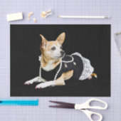 Cute Chihuahua Dog Tan Brown Black Elegant Tissuepapier (Craft)