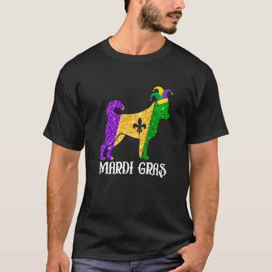 Cute Chihuahua Hondenliefhebber Mardi Gras Party J T-shirt (Voorkant)