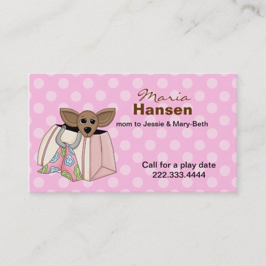 Cute Chihuahua in een Purse Mammie-kaart Contactkaartje (Voorkant)