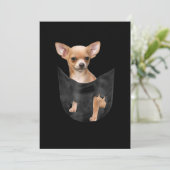 Cute Chihuahua in uw zakkerst Aankondiging (Staand voorkant)
