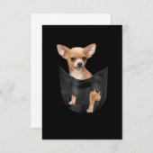 Cute Chihuahua in uw zakkerst RSVP Kaartje (Voorkant / Achterkant)