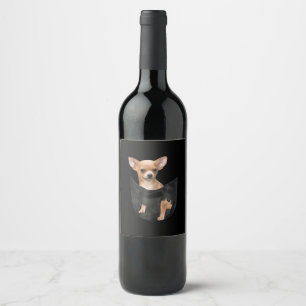 Cute Chihuahua in uw zakkerst Wijn Etiket
