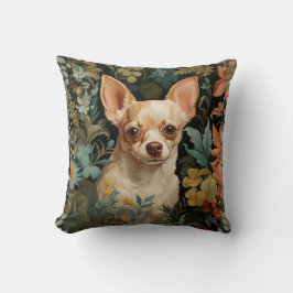 Cute Chihuahua in William Morris Style Garden Kussen