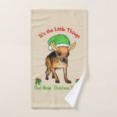 Cute Chihuahua Kerstmis Bad Handdoek (Handdoek)