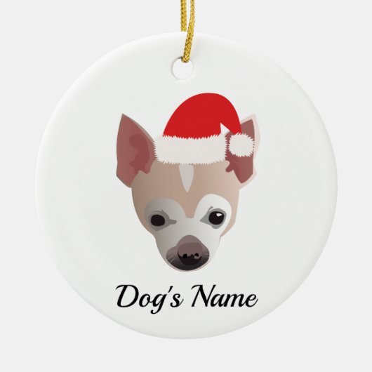 Cute Chihuahua Kerstmis Keramisch Ornament (Voorkant)