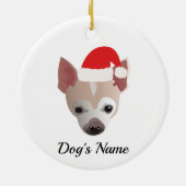 Cute Chihuahua Kerstmis Keramisch Ornament (Achterkant)
