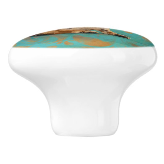 Cute Chihuahua op Paisley Pattern Keramische Knop (Zijkant)