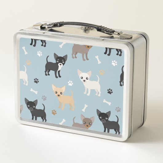 Cute Chihuahua Pattern Blue (Achterkant)