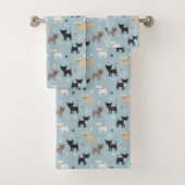 Cute Chihuahua Pattern Blue Bad Handdoek (Insitu)