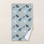 Cute Chihuahua Pattern Blue Bad Handdoek (Handdoek)