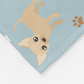 Cute Chihuahua Pattern Blue Fleece Deken (Hoek)
