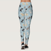 Cute Chihuahua Pattern Blue Leggings (Achterkant)