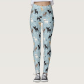 Cute Chihuahua Pattern Blue Leggings (Voorkant)