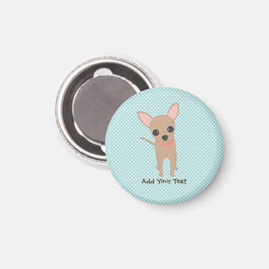 Cute Chihuahua Personalized School Magneet (Voorkant / Achterkant)