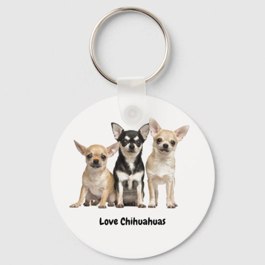 Cute Chihuahua Puppies Sleutelhanger (Voorkant)