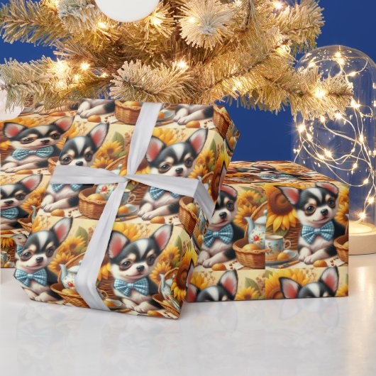 Cute Chihuahua Puppy Cadeaupapier (Feestdagen)