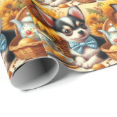 Cute Chihuahua Puppy Cadeaupapier (Rol Hoek)