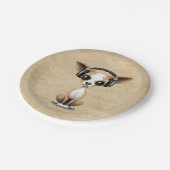 Cute Chihuahua Puppy Dj met hoofdtelefoon Papieren Bordje (Gekanteld)