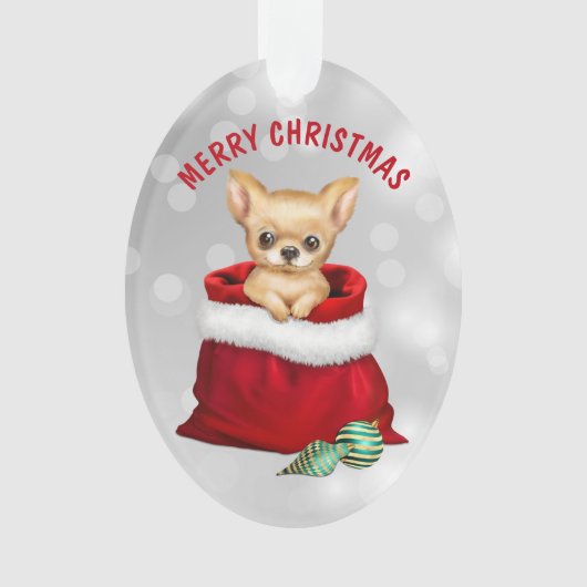 Cute Chihuahua Puppy Dog Gift verrassend Ornament (voorkant)
