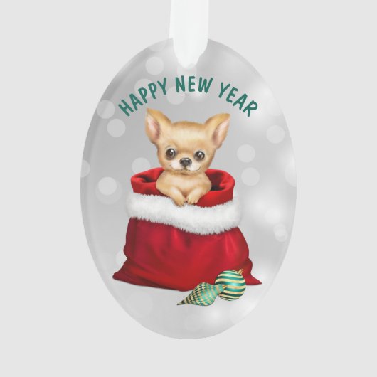 Cute Chihuahua Puppy Dog Gift verrassend Ornament (achterkant)
