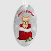 Cute Chihuahua Puppy Dog Gift verrassend Ornament (voorkant)
