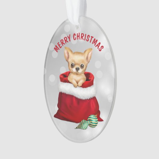 Cute Chihuahua Puppy Dog Gift verrassend Ornament (voorkant)