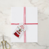 Cute Chihuahua Puppy in Santa Bag Gift Labels Cadeaulabel (Met Touw)