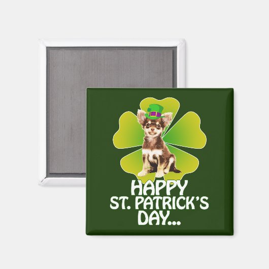 Cute Chihuahua Puppy Pet St. Patrick Day Magneet (Voorkant / Achterkant)