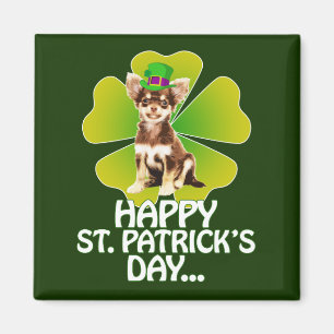 Cute Chihuahua Puppy Pet St. Patrick Day Magneet