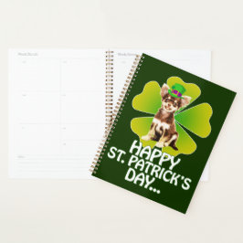 Cute Chihuahua Puppy Pet St. Patrick Day Planner