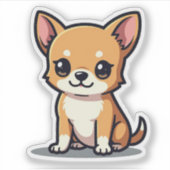 Cute Chihuahua Puppy Sticker – Grote Ogen (Voorkant)
