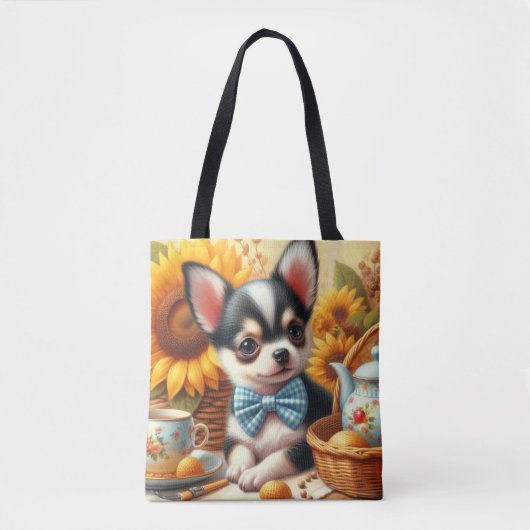 Cute Chihuahua Puppy Tote Bag (Voorkant)