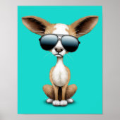 Cute Chihuahua Puppy Wearing Sunbril Poster (Voorkant)