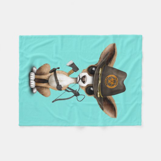 Cute Chihuahua Puppy Zombie Hunter Fleece Deken (Voorkant (Horizontaal))