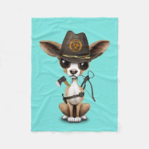 Cute Chihuahua Puppy Zombie Hunter Fleece Deken