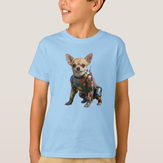 Cute Chihuahua Robot Kinder T-Shirt (Voorkant)