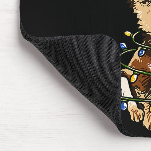 Cute Chihuahua Santa Christmas Tree Lights Xmas Do Muismat (Hoek)