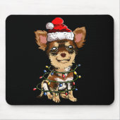 Cute Chihuahua Santa Christmas Tree Lights Xmas Do Muismat (Voorkant)