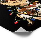 Cute Chihuahua Santa Christmas Tree Lights Xmas Do Poster (Hoek)
