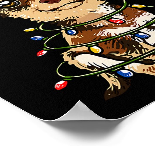 Cute Chihuahua Santa Christmas Tree Lights Xmas Do Poster (Hoek)