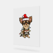 Cute Chihuahua Santa Kerstboom Lams Do Acryl Bord (Hoek)