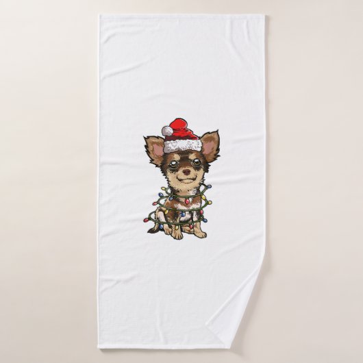 Cute Chihuahua Santa Kerstboom Lams Do Badhanddoek (Badhanddoek)
