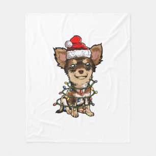 Cute Chihuahua Santa Kerstboom Lams Do Fleece Deken