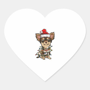 Cute Chihuahua Santa Kerstboom Lams Do Hart Sticker